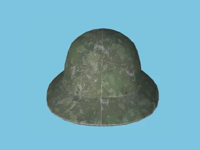 Camouflage Soldier Helmet - Character Fashion Design Low-poly 3D model