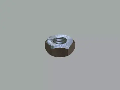 Steel Stained M4 Hex Nut with PBR 4K Textures 3D model