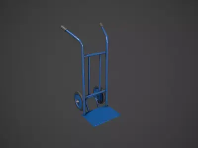Blue Sack Truck  Low-poly 3D model