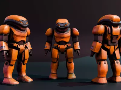 Stylized Sci-Fi Robot Character Low-poly 3D model