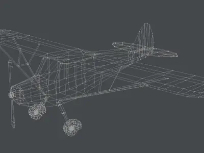Cessna Airplane Low-poly 3D model