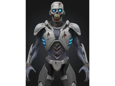 Stylized Sci Fi Undead Soldier Low-poly 3D model