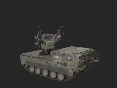 3 coatings  American system MIM72 Chaparral SAM of Taiwan Low-poly 3D model