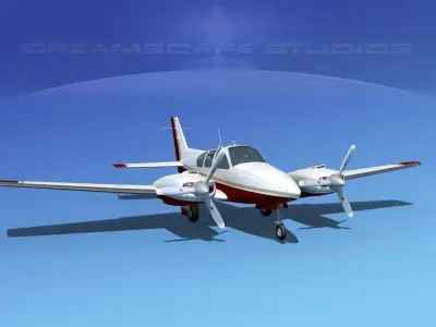 Beechcraft B55 Baron V18 3D model