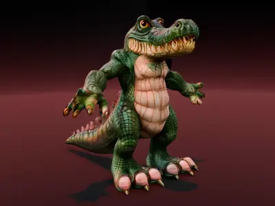 Dinodragon Toy 3D Model  Low-poly 3D model