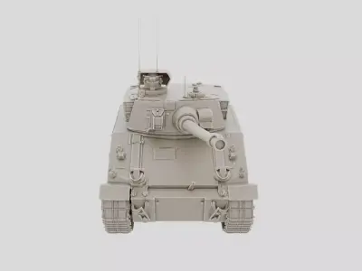 Tracked Self Propelled Artillery Vehicle for 3D print 3D model