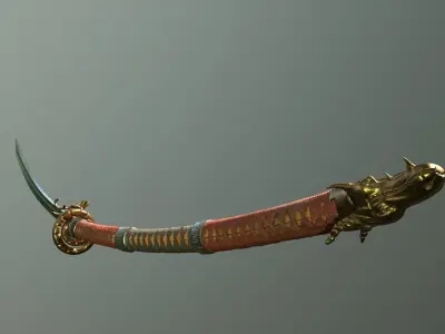 Katana Nagamaki Low-poly 3D model