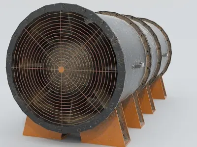 Old Ventilation Fan  Low-poly 3D model
