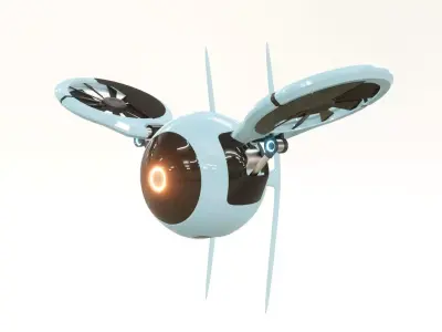 Dron sci fi Low-poly 3D model