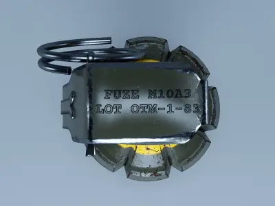 MK2 Grenade Low-poly 3D model 5