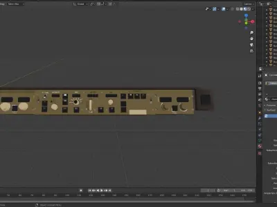 BOEING 767 throttle quadrant 3D model