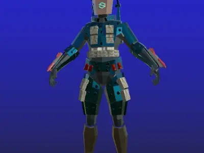 military alien   Free low-poly 3D model