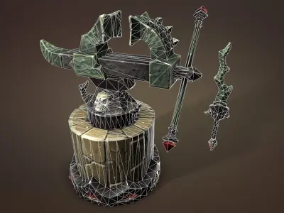 Undead vise Low-poly 3D model