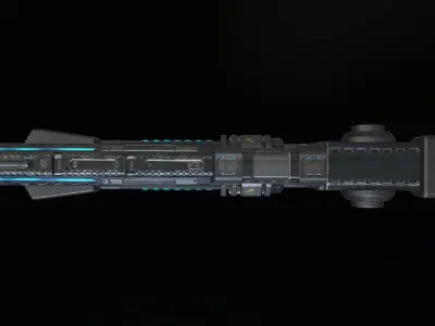 Blaster Gun - Game mesh Low-poly 3D model