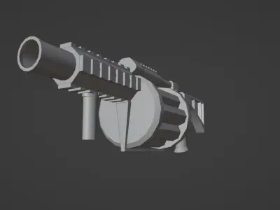 Low-poly Grenade launcher Low-poly 3D model