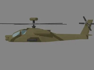 Low Poly AH-64D Apache Low-poly 3D model