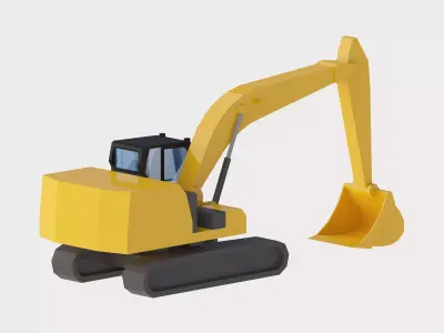 Excavator Construction 323 Simplified Low-poly 3D model