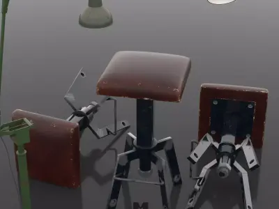 Industrial vintage bar sool Low-poly 3D model