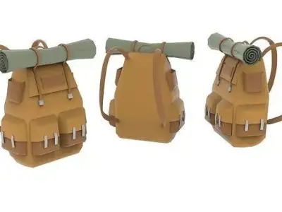 Backpack 3D Low Poly  Free low-poly 3D model