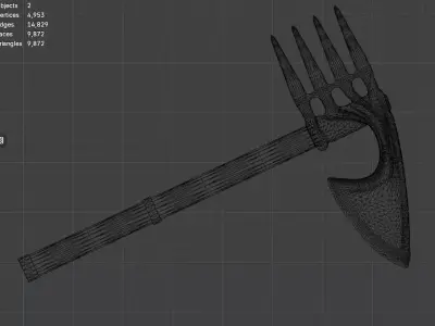 Axe 001  Realistic Medieval PBR 3D Weapon Unity Low-poly 3D model