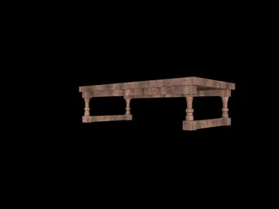 Old Fast Table Low-poly 3D model