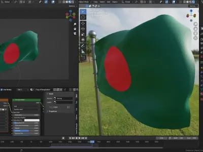 Animated Bangladesh Flags  3D model
