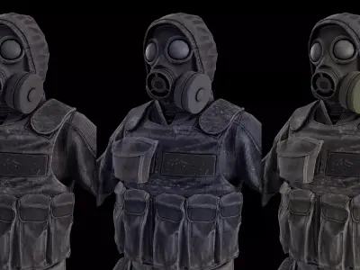 Dayz suit Stalker like style mercenary cloth Low-poly 3D model