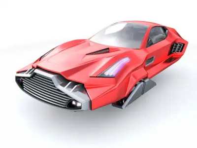 Hover sport cars Set 5in1 3D model