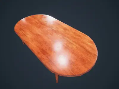 coffe table Antique HDRP URP  Low-poly 3D model