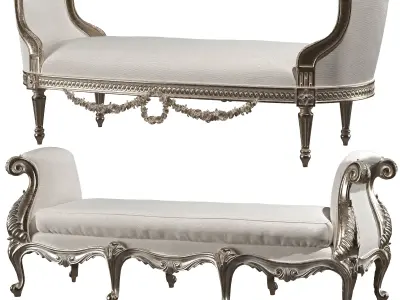 kosovart rococo bench 3D model