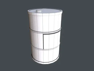 Barrel radioactive Low-poly 3D model