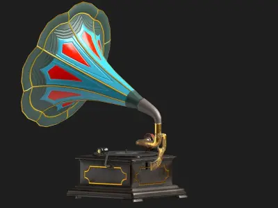 Gramophone Low-poly 3D model