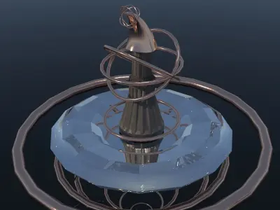 Castle-island made of metal and glass 3D model