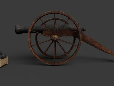 Cannon 3D model 5