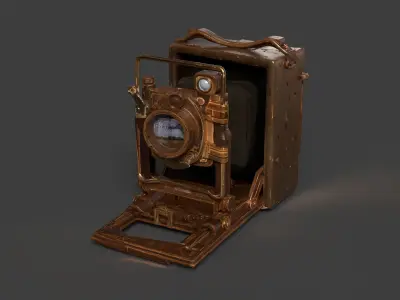 Old camera  Low-poly 3D model