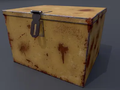 Metal Box Low-Poly Gameready PBR model Low-poly 3D model