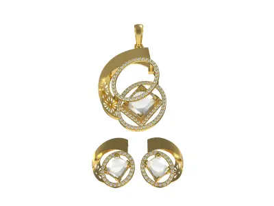 Diamond Pendant Set 07 3D print model
