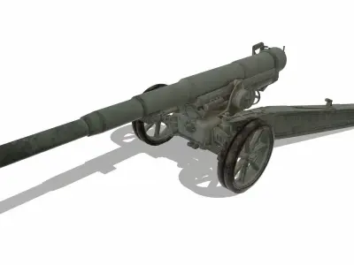Canon de 155mm Low-poly 3D model