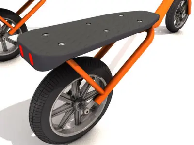 trikke orange scooter 3D model
