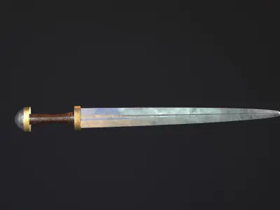 Viking Short Sword PBR Low-poly 3D model
