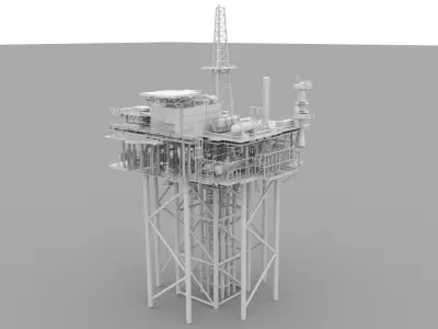 OFFSHORE Gas Treatment Platform  3D model