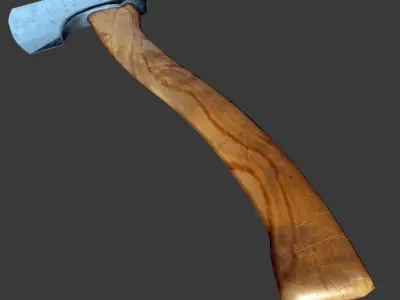 Game and VR-AR Ready Axe Low-poly 3D model