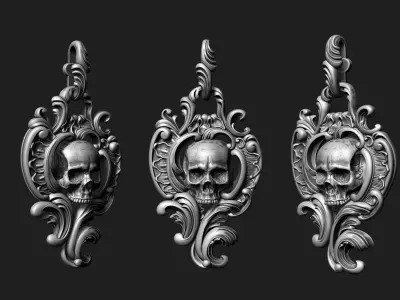 Skull ornament pedant 3D print model
