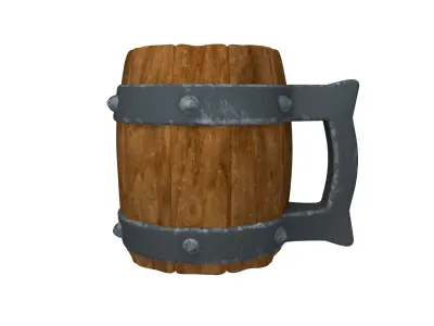Medieval  Wooden Mug Cartoon 3D model