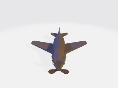 Plane with propeller  Low-poly 3D model