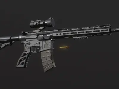 Lightweight AR-15 Low-poly 3D model