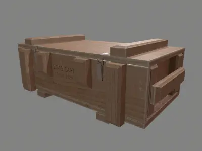 Wooden military ammo box Low-poly 3D model