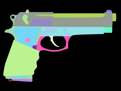 Firearms Pistol Beretta 92FS  Low-poly 3D model