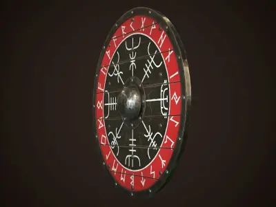 Viking Shield 19 Low-poly 3D model