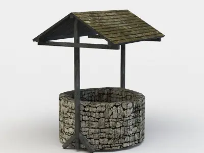 Well trash can Low-poly 3D model